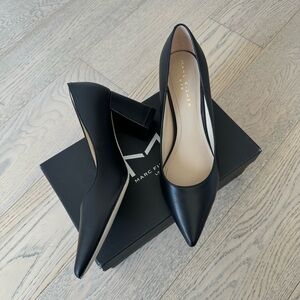NWT Marc Fisher Zala Black Leather Heels (US W8)